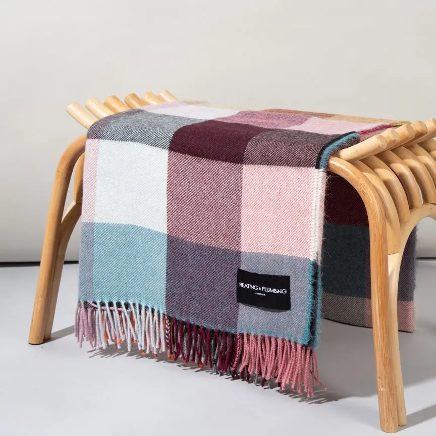 Coloured Checks Wonderland - Alpaca & Merino Lambswool Blanket - Image 2