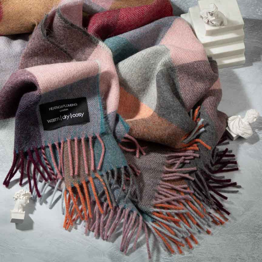 Coloured Checks Wonderland - Alpaca & Merino Lambswool Blanket - Image 3
