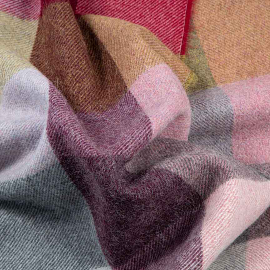 Coloured Checks Wonderland - Alpaca & Merino Lambswool Blanket - Image 4