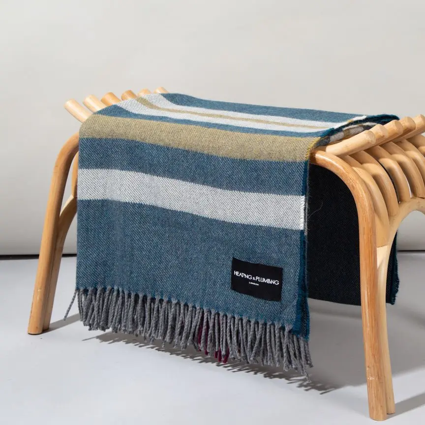 Contemporary Teal Wonderland - Alpaca & Merino Lambswool Blanket