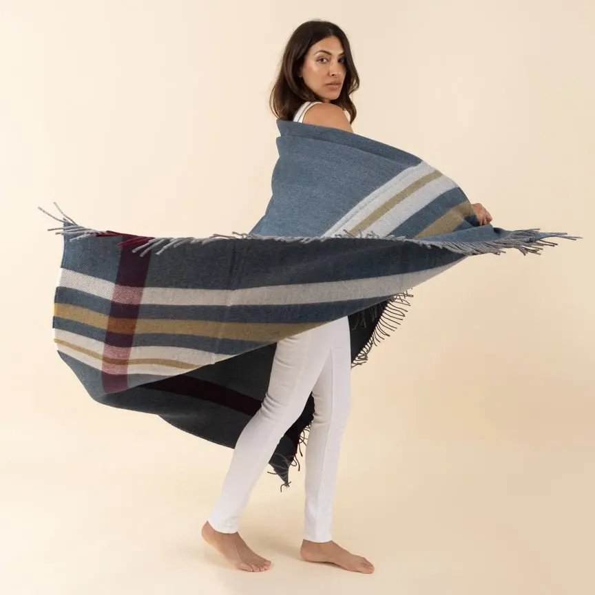 Contemporary Teal Wonderland - Alpaca & Merino Lambswool Blanket - Image 2