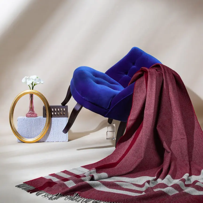 Contemporary Wine Wonderland - Alpaca & Merino Lambswool Blanket - Image 3