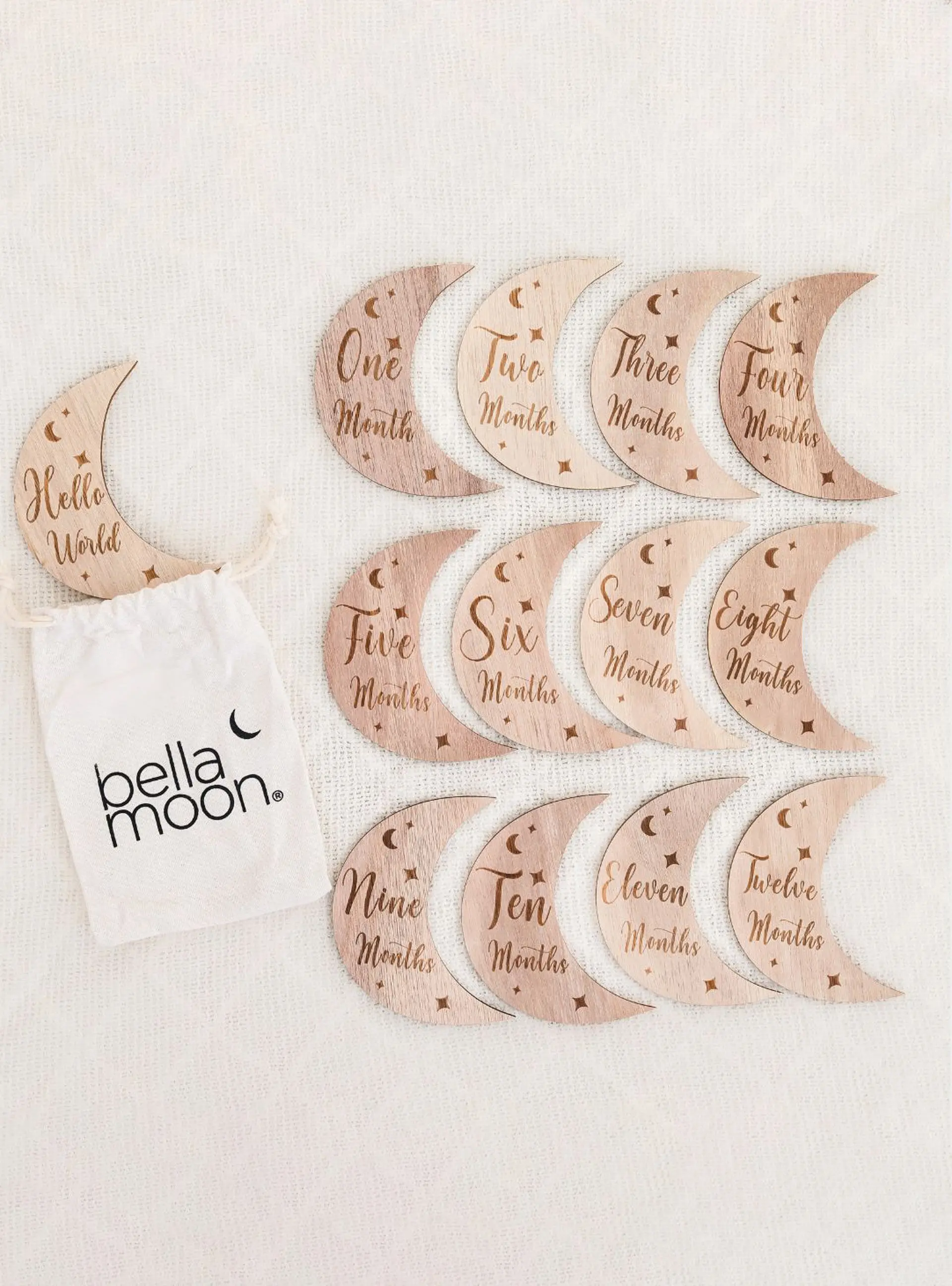 Wooden Month-by-Month Baby Milestone Set