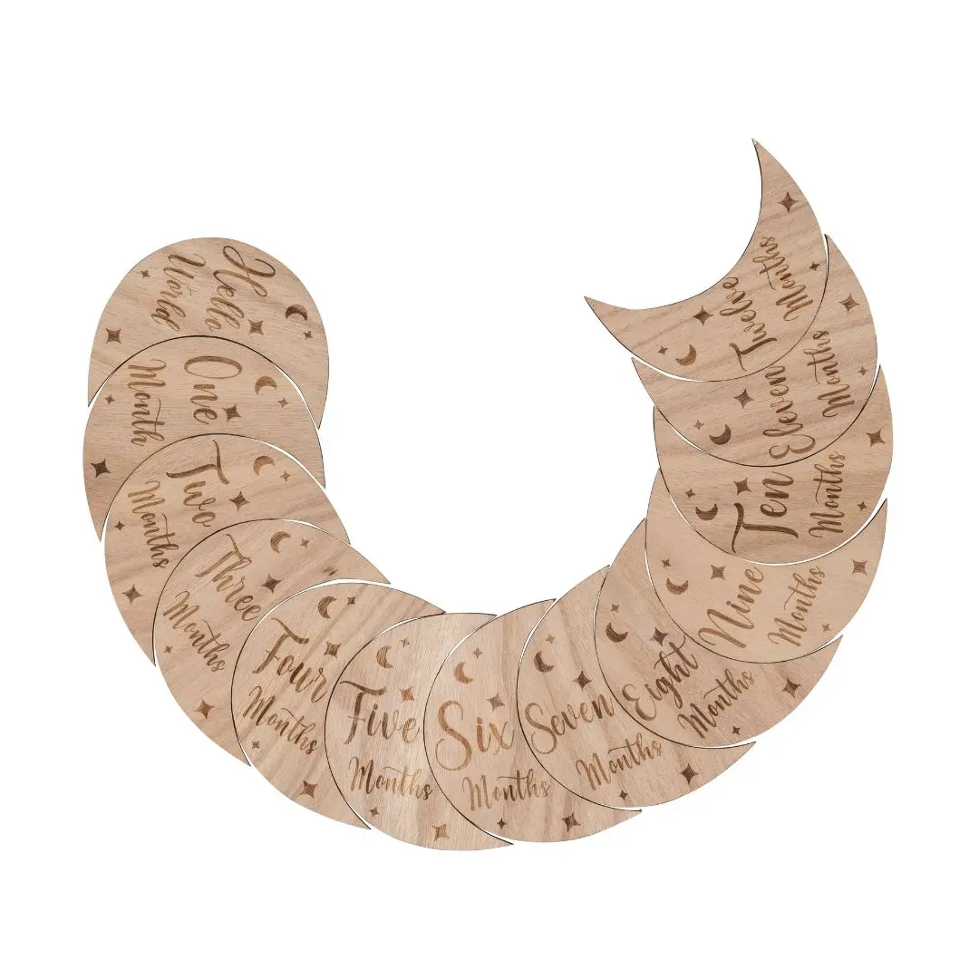 Wooden Month-by-Month Baby Milestone Set - Image 9