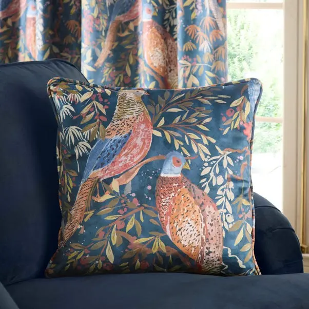 Woodland Pheasant Pencil Pleat Curtains - Image 6