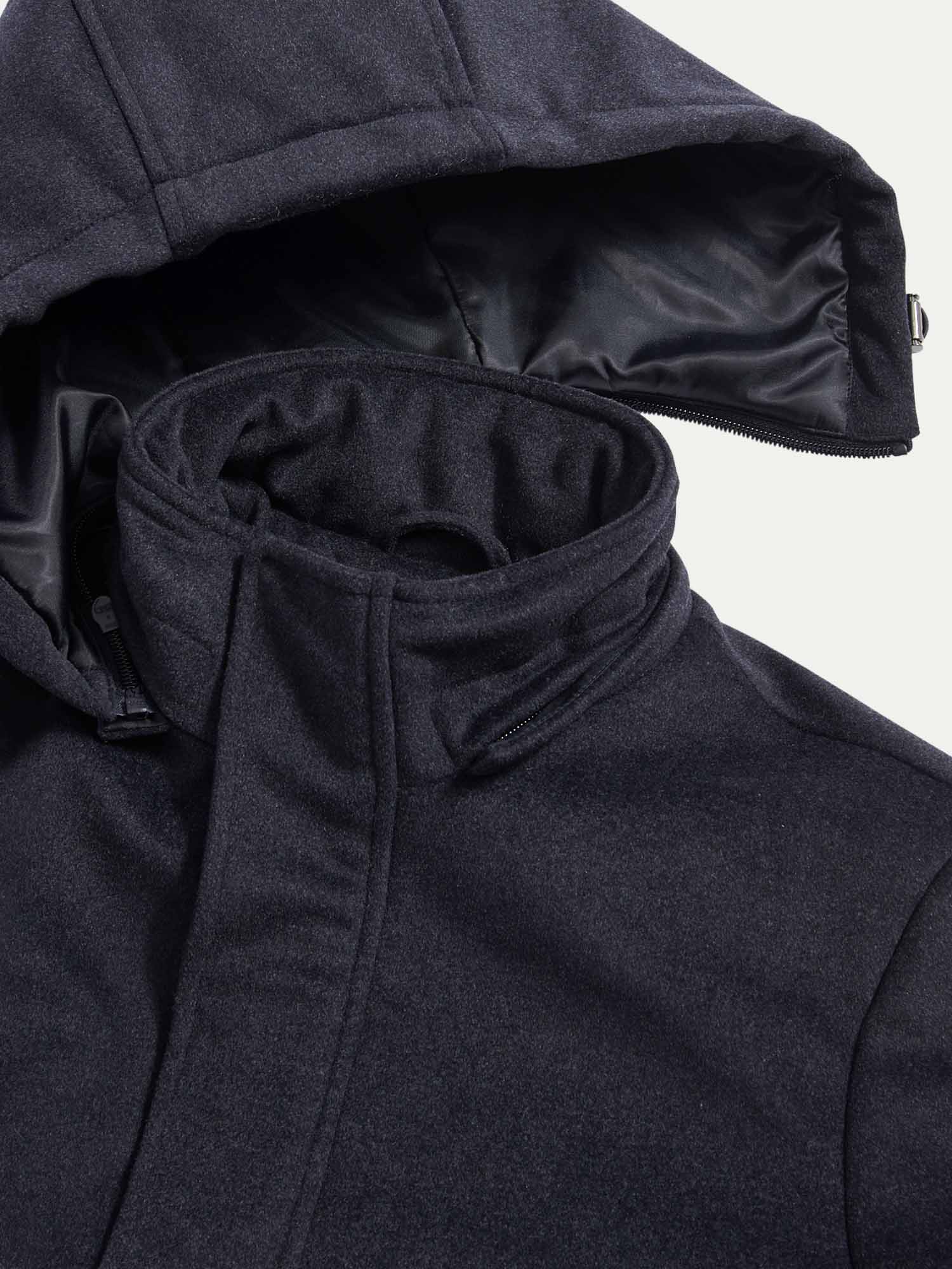 Wool Blend Padded Parka in Dark Sapphire Navy - Image 10