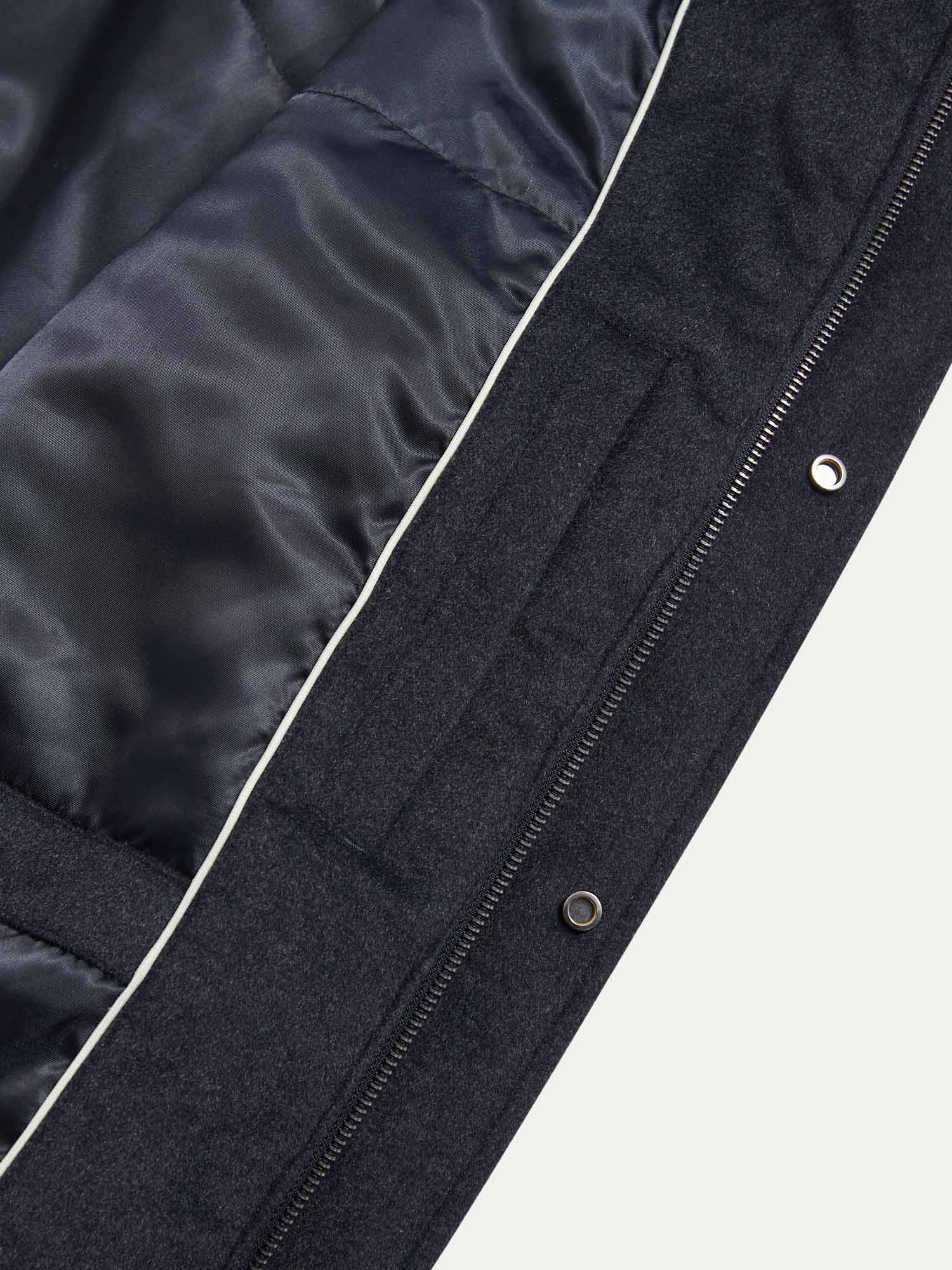 Wool Blend Padded Parka in Dark Sapphire Navy - Image 13