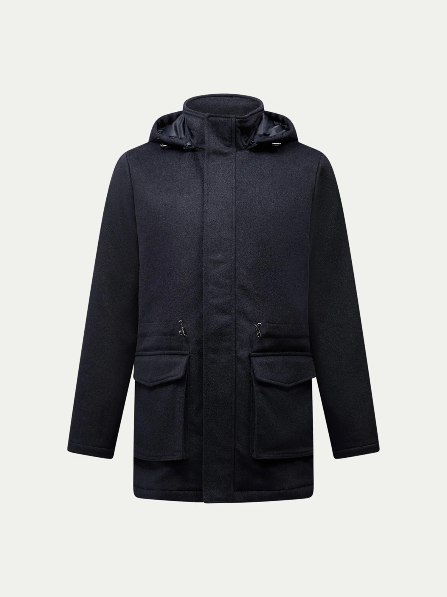 Wool Blend Padded Parka in Dark Sapphire Navy - Image 3