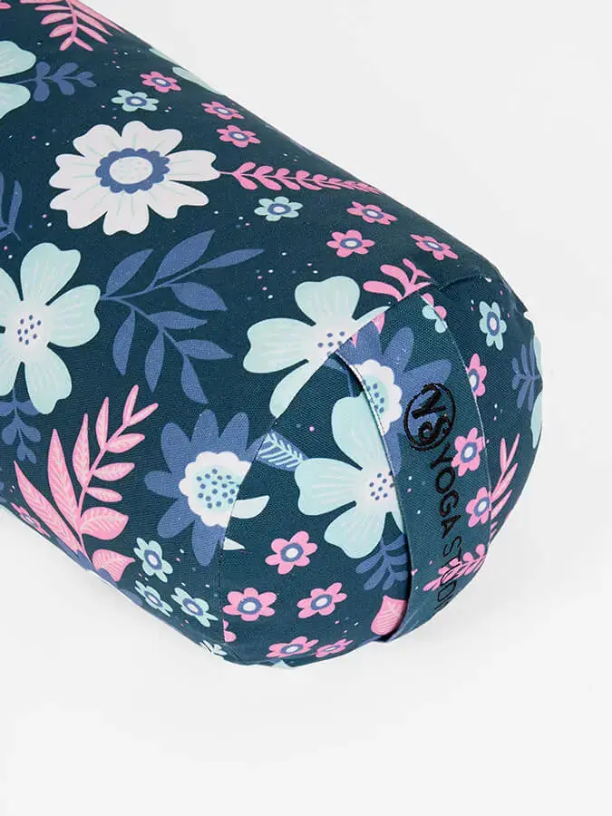 Yoga Studio Organic Buckwheat Floral Meditation Bolster Cushion - Image 3