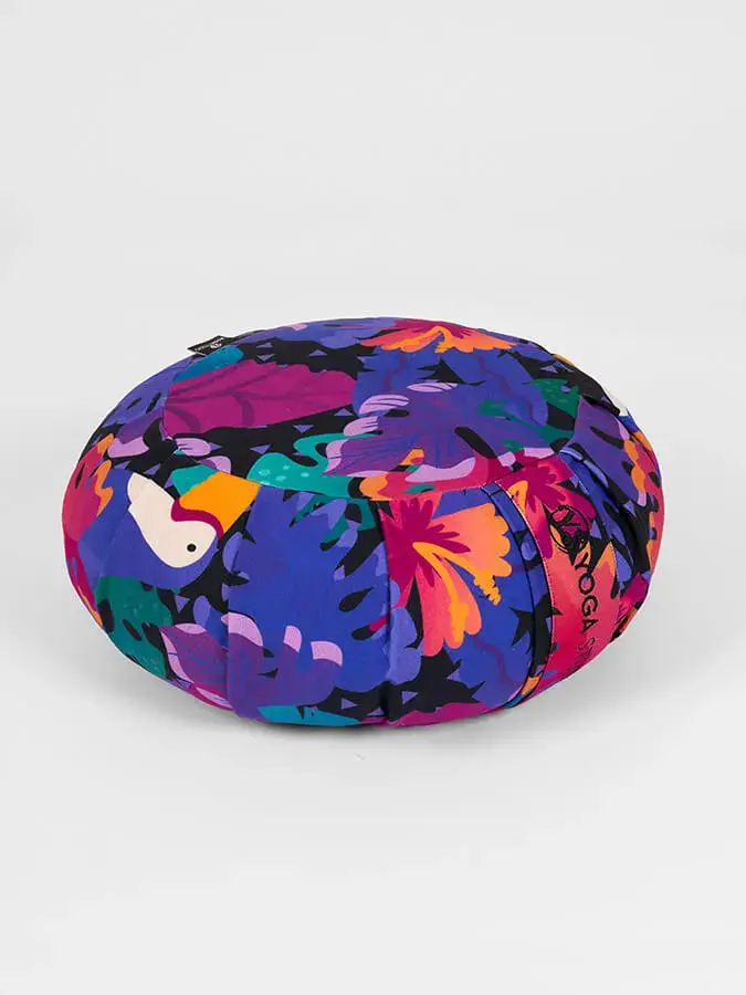 Yoga Studio Organic Cotton Buckwheat Round Floral Meditation Zafu Cushion - Image 10