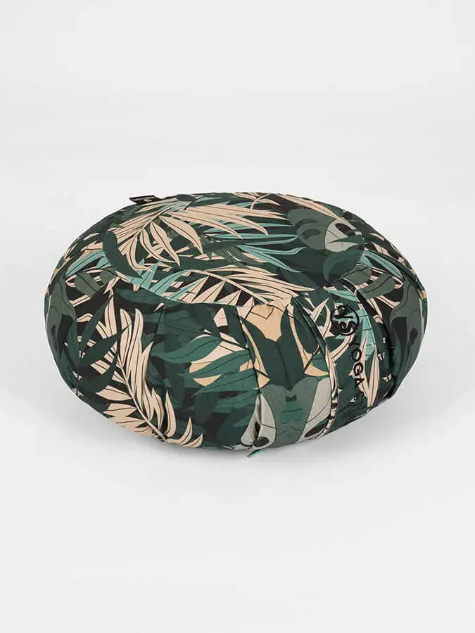 Yoga Studio Organic Cotton Buckwheat Round Floral Meditation Zafu Cushion - Image 4