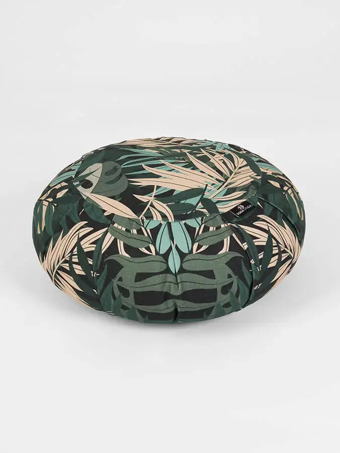 Yoga Studio Organic Cotton Buckwheat Round Floral Meditation Zafu Cushion - Image 5