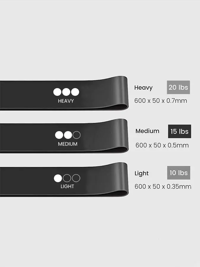 Yoga Studio Resistance Loop Bands - 3 Pack Inc Bag - Image 2