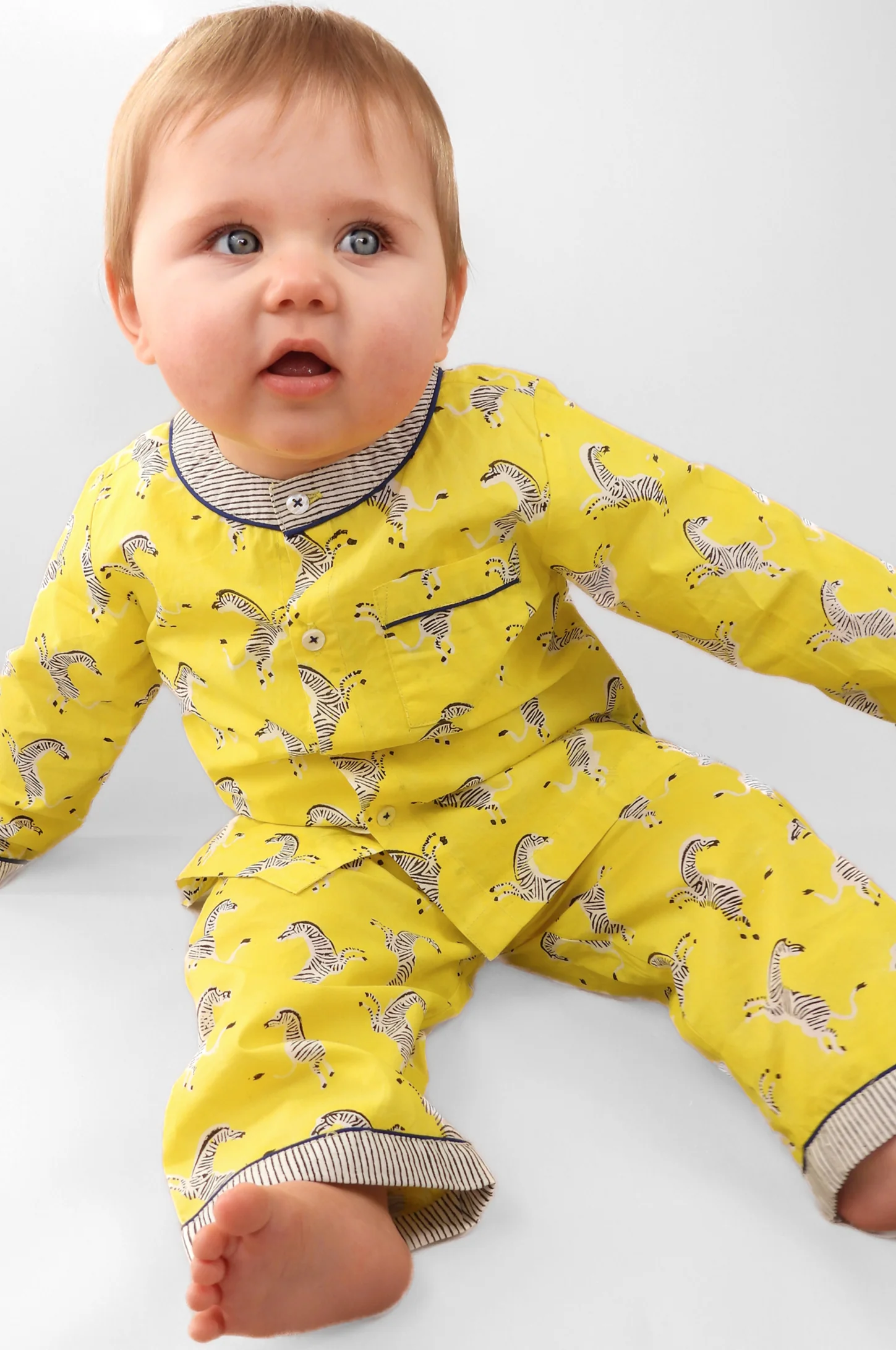 zebra strides - organic cotton baby pyjama set - Image 3