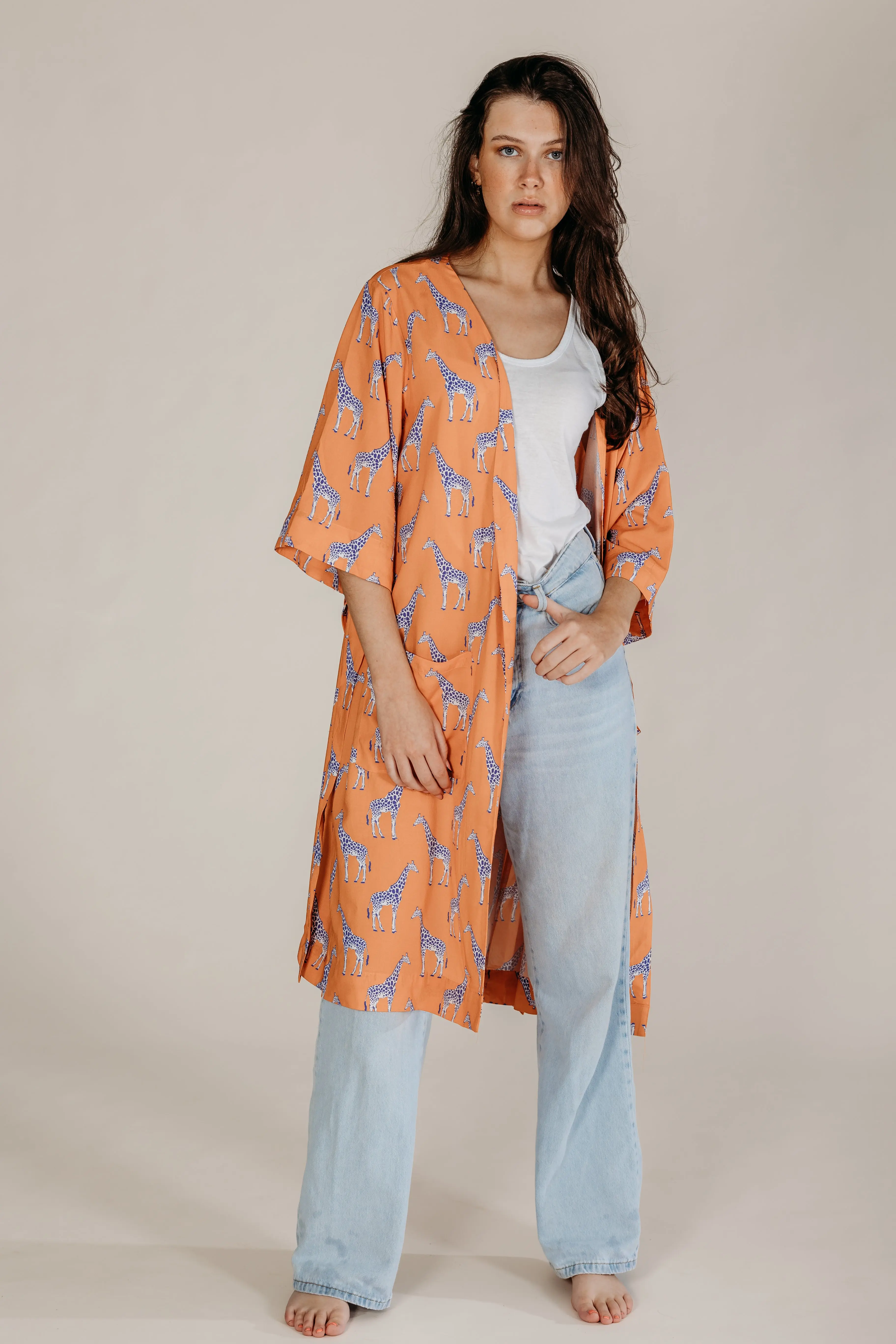Zoya Orange Giraffe Robe - Image 3