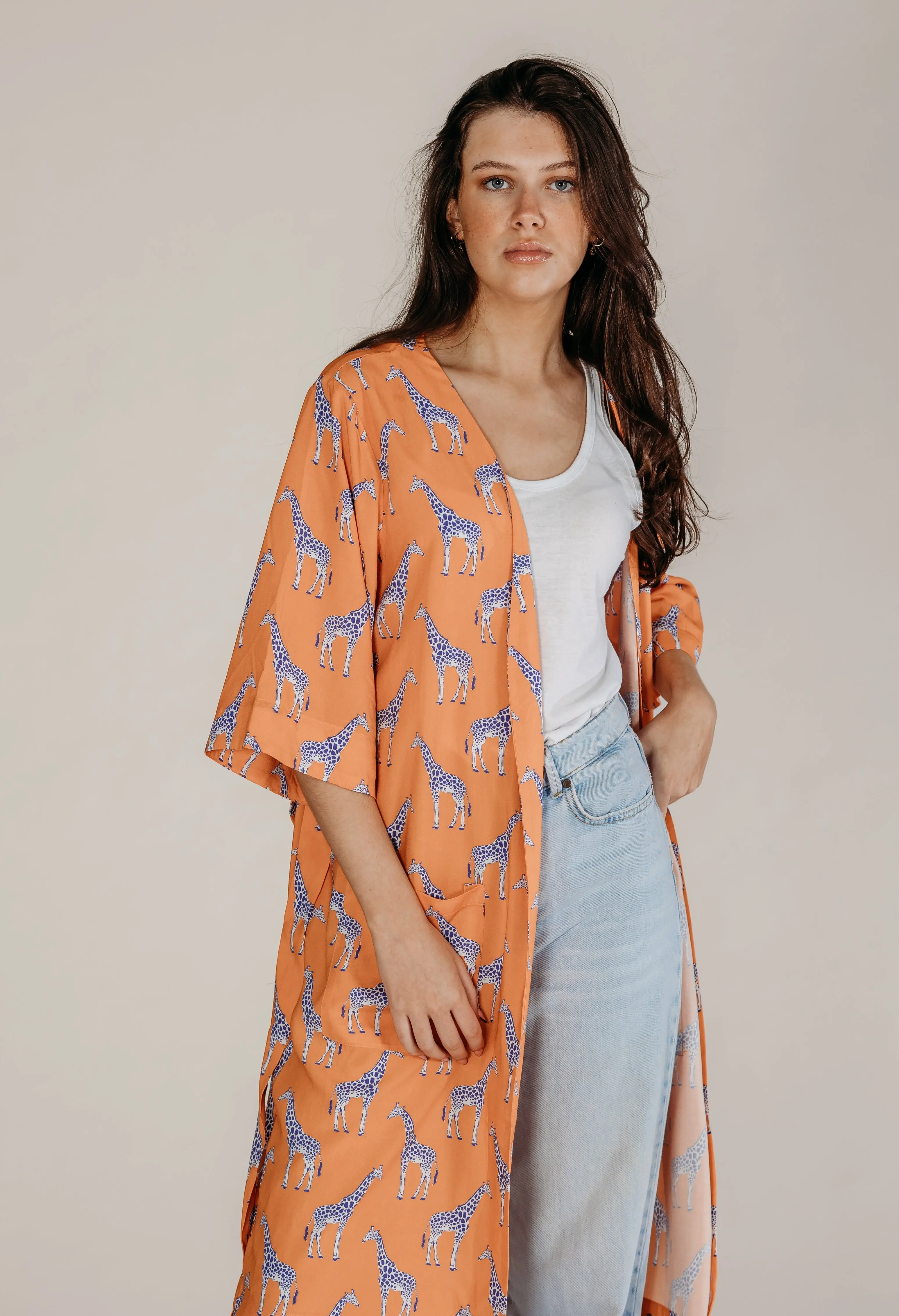 Zoya Orange Giraffe Robe - Image 4