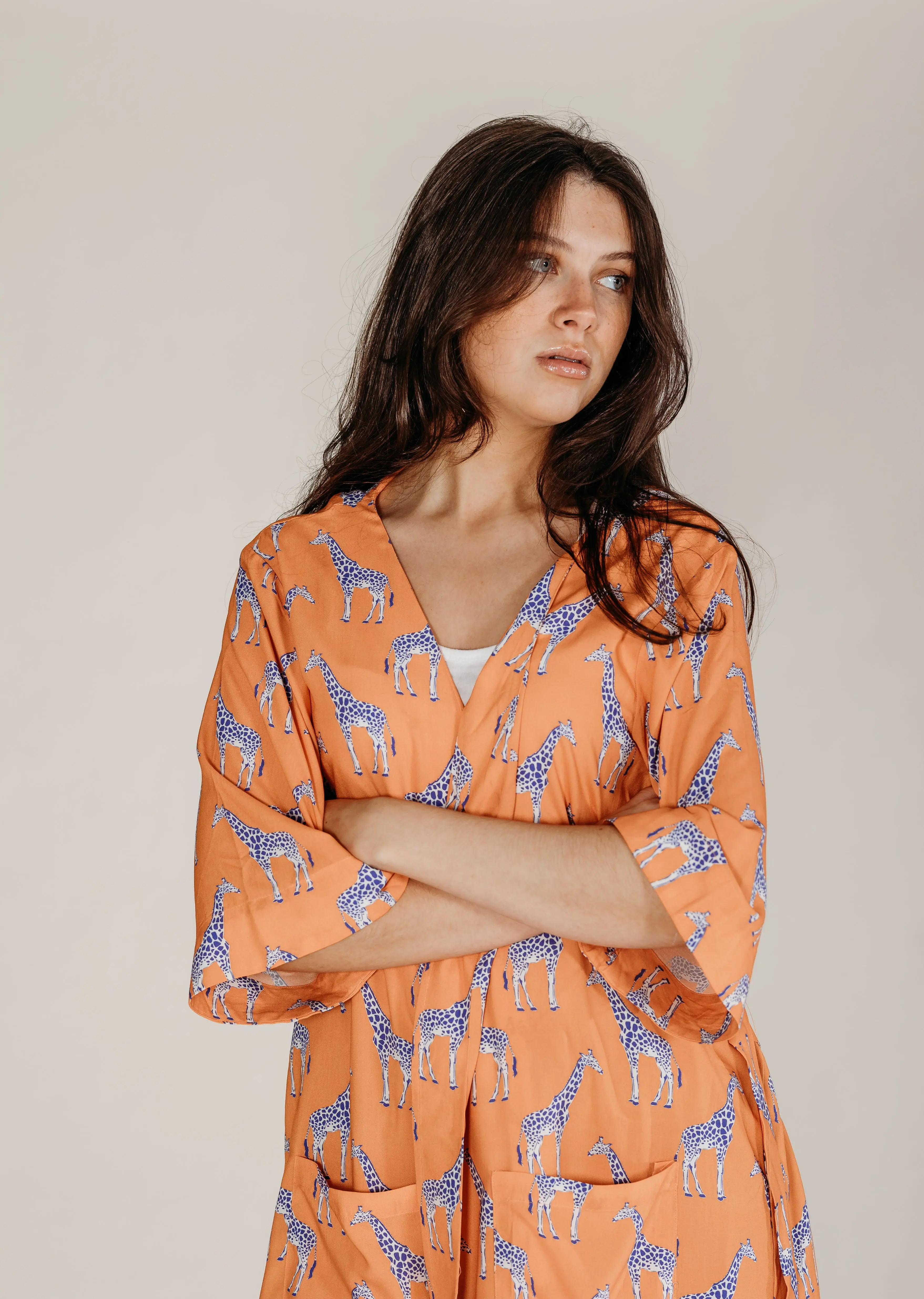 Zoya Orange Giraffe Robe - Image 6