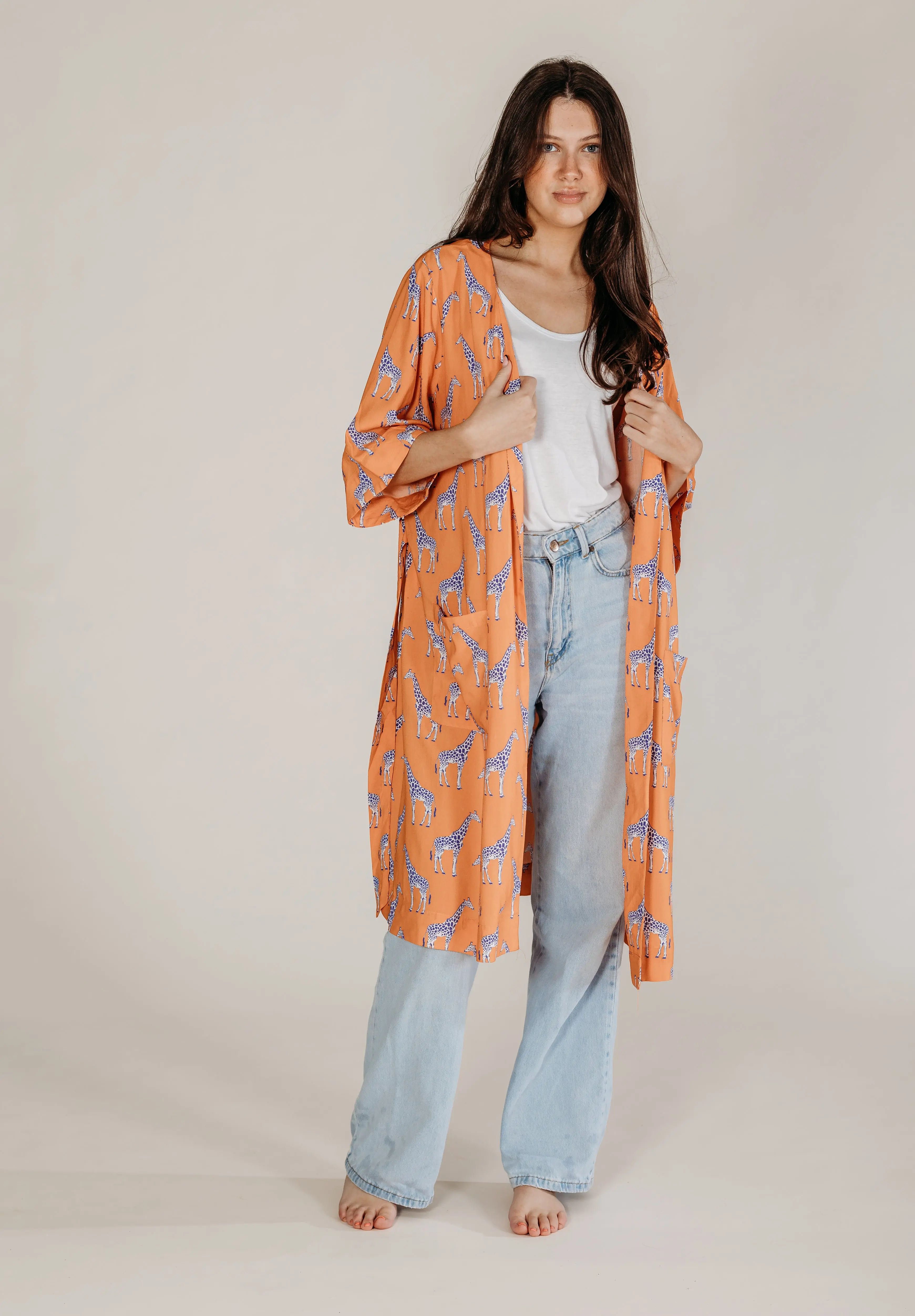 Zoya Orange Giraffe Robe - Image 8